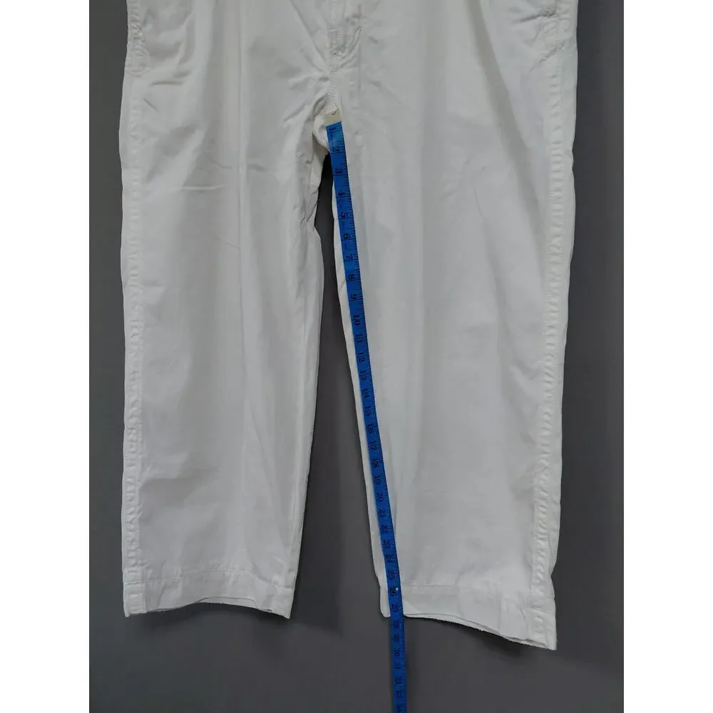 Polo by Ralph Lauren 100% Cotton Pants White Solid Woven Men Size 36 /30